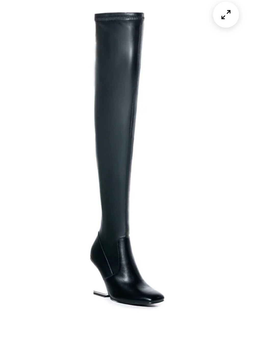 Over-the-Knee Black Heeled Boots - Picture 2 of 6